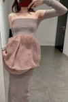 marc le bihan strapless tube top dress 21944-E21 BOIS DE ROSE wood rose
